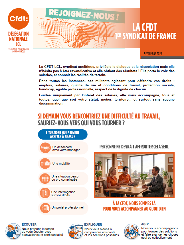 LA CFDT, 1ER SYNDICAT DE FRANCE : REJOIGNEZ-NOUS !
