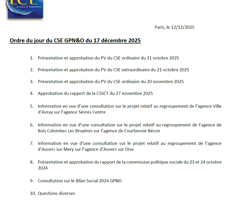 ODJ CSE LCL GPNO DU 17/12/2025