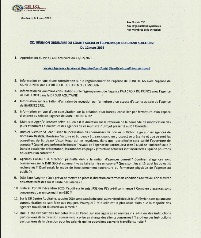 ODJ CSE GSO MARS 2026