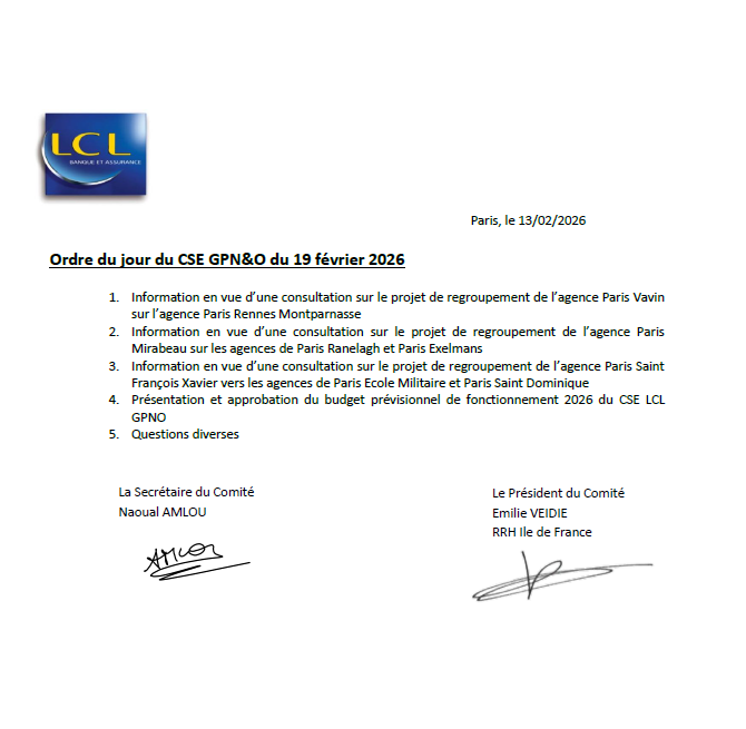 ODJ CSE GPNO FEVRIER 2026