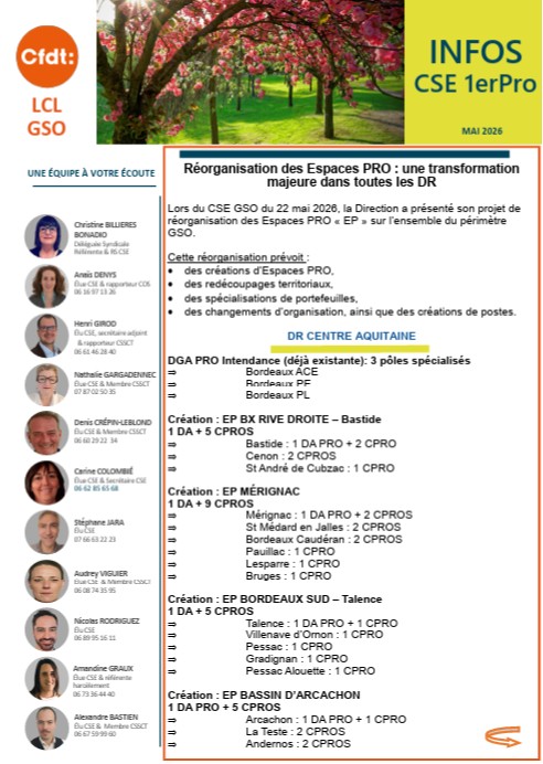 INFOS CSE GSO 05/2026