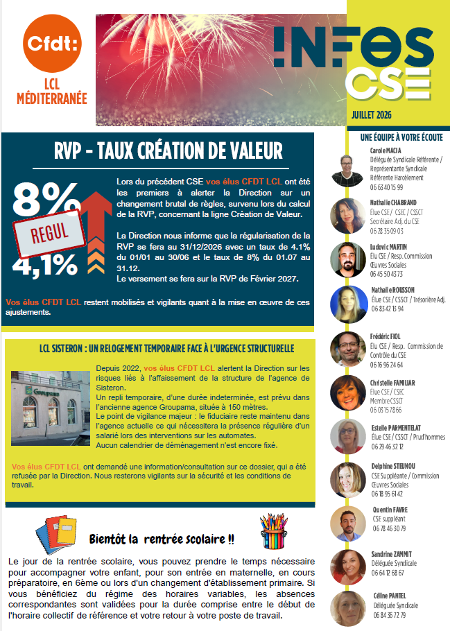 CSE M&eacute;diterran&eacute;e de juillet 2026